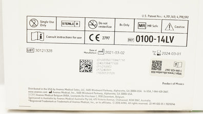 Avanos 0100-14LV MIC Gastrostomy Feeding G-Tube 14Fr x 3-5ml (x)
